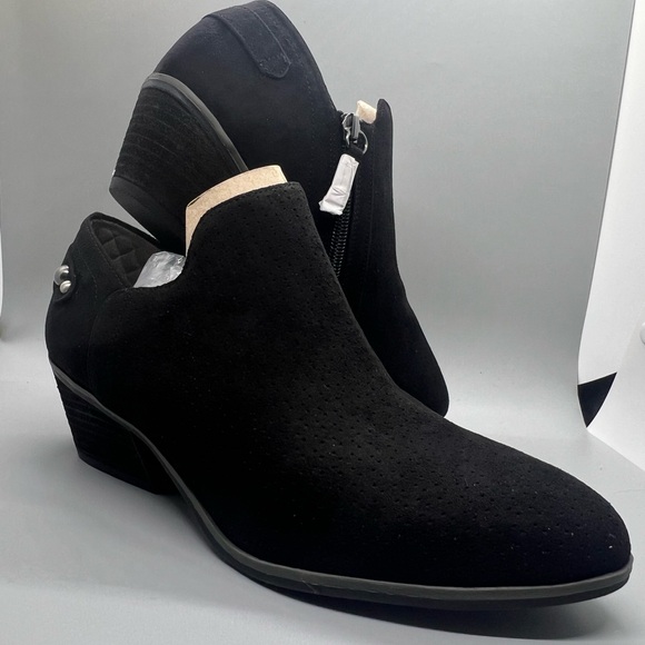 DR. SCHOLLS Never End Bootie in black suede size 7.5 New - Picture 1 of 7